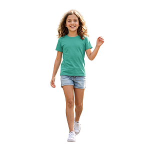 camiseta verde agua infantil 100% algodão confortável lisa unissex escolar casual tamanhos 2 a 16
