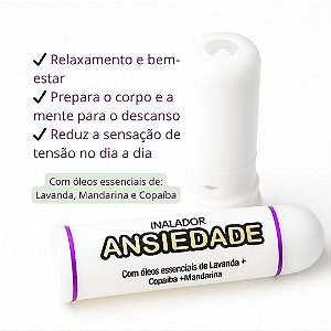 Inalador Nasal Ansiedade TAG I Calmante Natural | Aromaterapia Portátil • Alívio da Tensão, Irritabilidade e Estresse I Equilíbrio Emocional