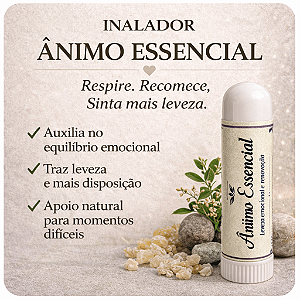 Inalador Nasal Ânimo Essencial - Bem-Estar | Aromaterapia Depressão Desânimo • Clareza, Leveza Equilíbrio Emocional