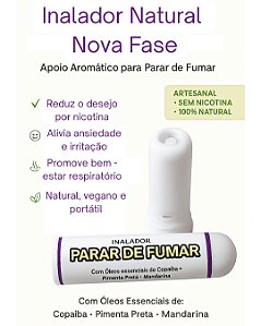 Inalador Nasal Aromaterapia Nova Fase I Apoio para Parar de Fumar | Anti-Fumo I Sem Tabaco I Aromastick Lemonflora