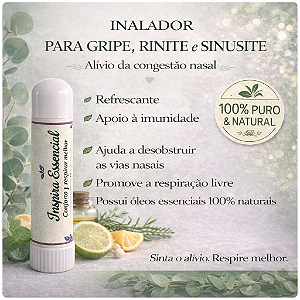 Inalador Aromaterapia para Respiração | Frescor e Conforto Respiratório | Descongestionante Natural I Sinusite, Rinite