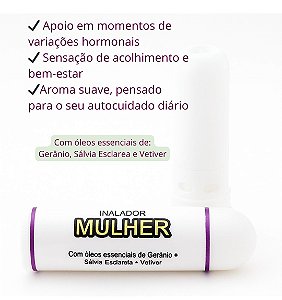 Inalador Aromaterapia Feminina | Mulher I TPM, Menopausa I Equilíbrio Hormonal | Aromastick - Lemonflora
