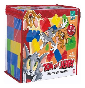 Blocos Infantil De Montar Tom & Jerry 54 Peças Supertoys