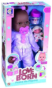 Boneca Love Born Festa do Pijama Negra - Cotiplas