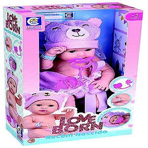 Boneca Bebê Reborn Soninho - Macacão Gatinhos - Cotiplás - Casa Joka