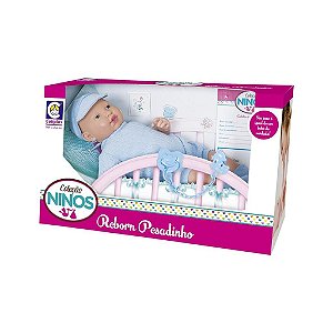 Coleção Ninos - Boneca Bebê Reborn Boca Aberta 50 Cm - Cotiplás 2211