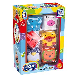 Brinquedo Looloo Kids Zoo Cubos Em Vinil Para Bebês