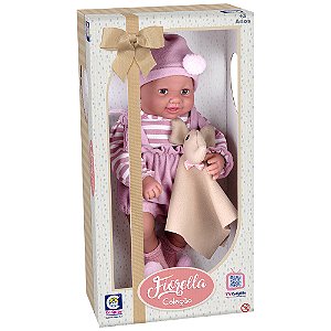 Boneca Coleção Fiorella Reborn Bebê Grande Com Naninha