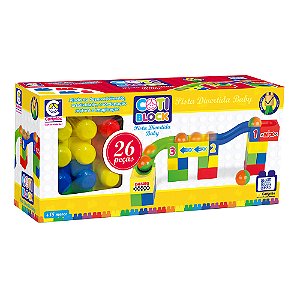 Brinquedo Coti Block Pista Divertida Baby Com 26 Peças