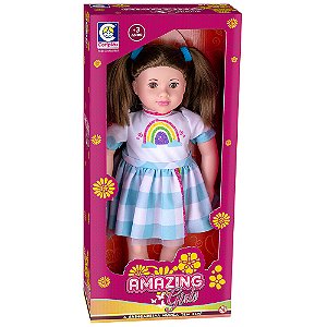 Boneca Amazing Girls Com Vestido De Arco-Iris