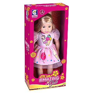 Boneca Amazing Girls Com Vestido De Sorvete