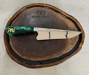 Faca Pai - Aço Inox - Churrasco 8" - Pingente Pai - Resina Verde