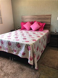 Cobre Leito Casal King (Rosas/Rose)