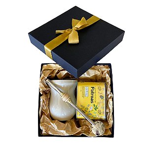 Caixa Presente Para Elas - Cuia Personalizada + Bomba + Lata Chá