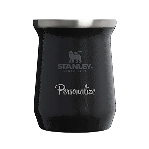 Cuia Térmica Inox Stanley Personalizada Para Chimarrão e Tereré - Preta
