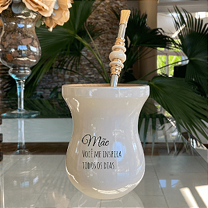 Presente Mãe - Kit Cuia Bago Personalizada + Bomba