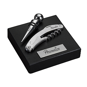 Kit Vinho Tampa e Saca-Rolhas - Plaquinha Personalizada