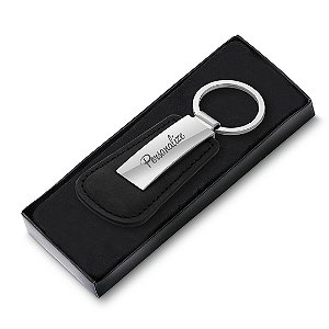 Chaveiro Metal com Couro - Placa Personalizada
