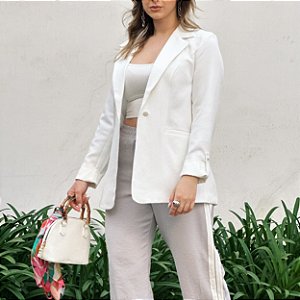 Blazer alongado em alfaiataria Estela