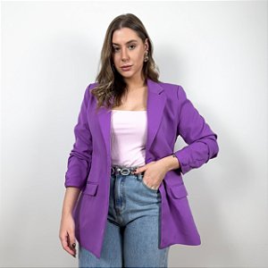 Blazer alongado em alfaiataria Diana