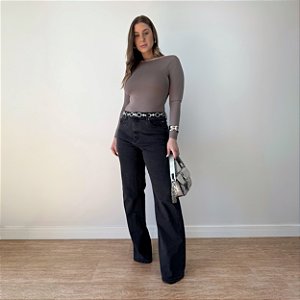 Calça wide leg estonada Gabriela