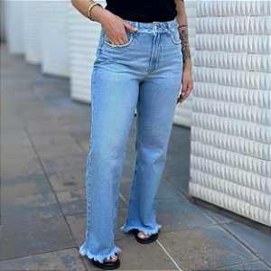 Calça wide leg jeans Denim Zero DZ20741