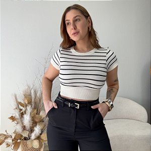 Blusa cropped listrada Nani