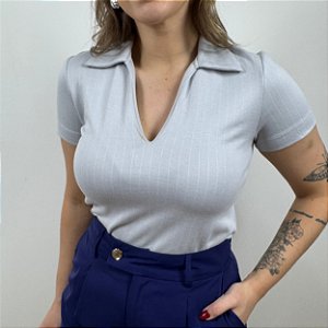 Blusa polo risca de giz Joice