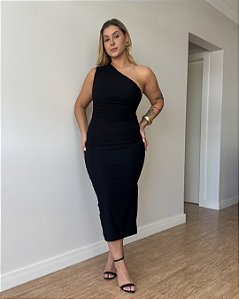 Vestido Midi Manga Única Alexandra