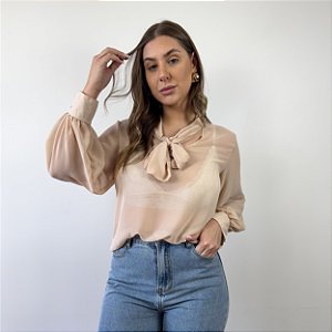 Camisa com amarração frontal Leila