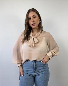 Camisa com amarração frontal Leila