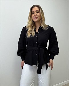 Camisa Acinturada E Com Mangas Bufantes Nancy