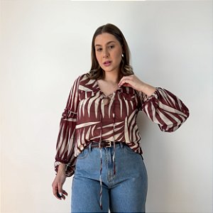 Blusa bata em chiffon Magda
