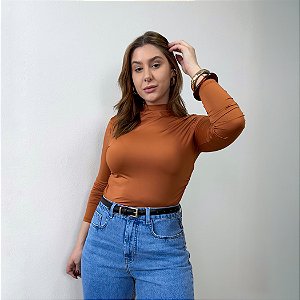 Blusa manga longa com drapeados laterais Rosana