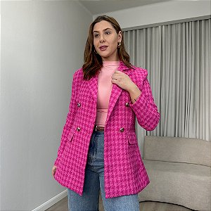 Blazer alongado em tweed Katherine