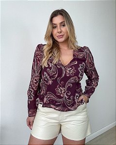 Blusa Manga Longa Estampada Thalia