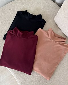 Blusa Térmica Gola Média Com Toque Pêssego
