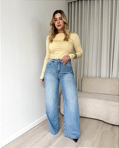 Calça Wide Leg Jeans Eveline