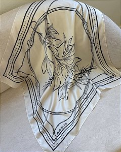 Lenço Estampado Botânico Minimalista