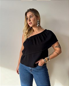 Blusa Manga Única E Babado Frontal Mariana