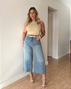 Calça Pantacourt Jeans Mia