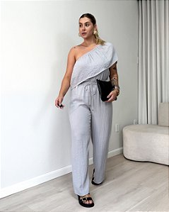 Calça Reta Com Elástico E Regulagem Mariana