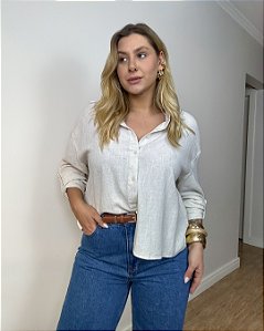 Camisa Oversized Em Viscolinho Regina