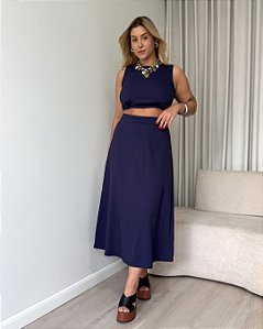 Conjunto Cropped E Saia Midi Maria