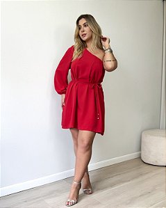 Vestido Curto Manga Única Soltinho Mariah