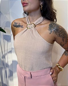Blusa Frente Única Com Aviamento Safira