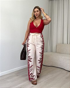 Calça Reta Estampada Diana