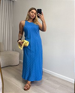 Vestido Longo Com Alças Largas Leiliane