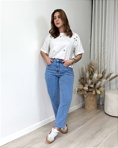 Calça Slouchy Jeans Lavagem Média Denim Zero DZ21166