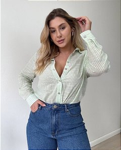 Camisa Em Viscolinho Listrada Lauren